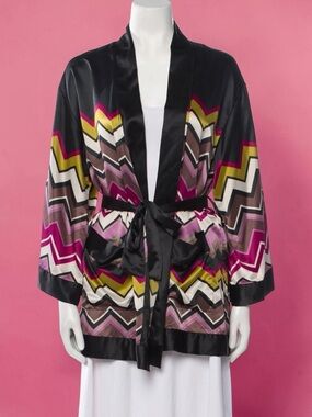 NWT Missoni for Target Iconic Zigzag Chevron Kimono Satin Robe M/L